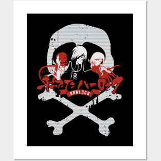 013 Harlock Skull Red Posters and Art